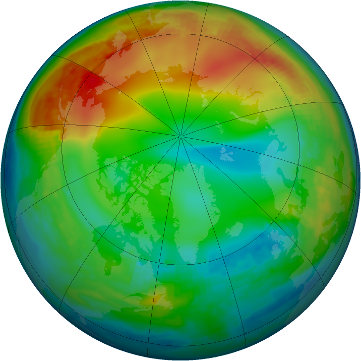 Arctic ozone map for 27 December 1986